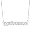 Ladies Simulated Baguette Diamonds Bar Necklace