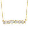 Ladies Simulated Baguette Diamonds Bar Necklace