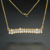 Ladies Simulated Baguette Diamonds Bar Necklace