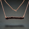 Ladies Simulated Baguette Diamonds Bar Necklace