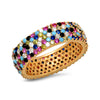 Ring with Multicolored Simulated Diamonds - 2 Colors