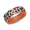 Ring with Multicolored Simulated Diamonds - 2 Colors