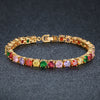 Ladies Tennis Bracelet with Multi-Colored Simulated Diamonds - 3 Colors