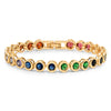 Channel Setting Multicolored Simulated Diamond Bracelet - 2 Colors