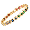 Channel Setting Multicolored Simulated Diamond Bracelet - 2 Colors