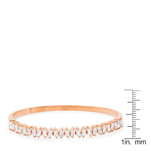 Simulated Diamond Baguette Cut Bangle - 3 Colors