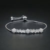 Flower Baguette Bracelet with Simulated Diamonds - 3 Colors