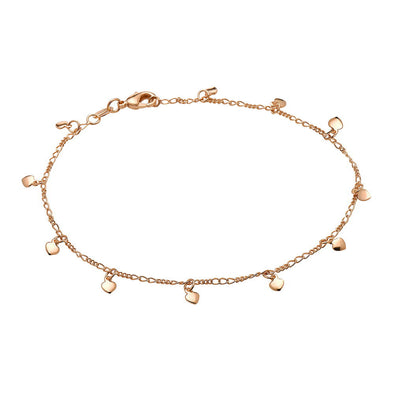 Gold Heart Charm Anklet