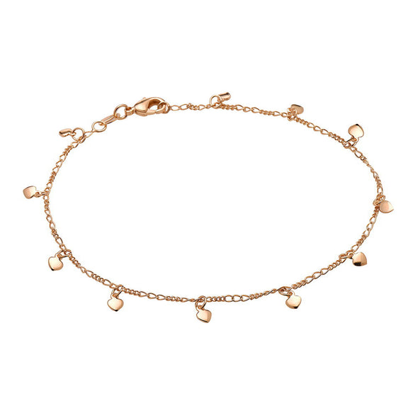 Gold Heart Charm Anklet