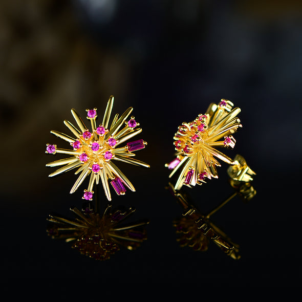 Firecracker Lab Created Stud Earrings - 2 Finishes