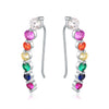 Multi Colored Quartz Threader Earrings