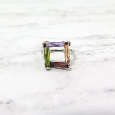 Rainbow Three Row Ring