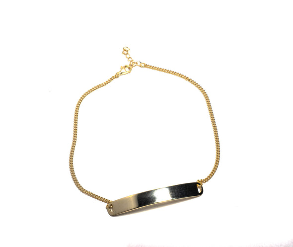 ID Plate Curb Chain Anklet