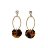 Oval Lucite Tortoise Drop Earrings