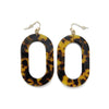 Lucite Tortoise Oval Hoop Earrings