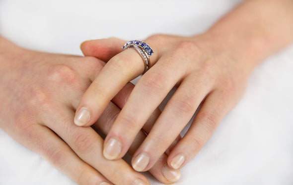 Tanzanite and Cubic Zirconia Ring