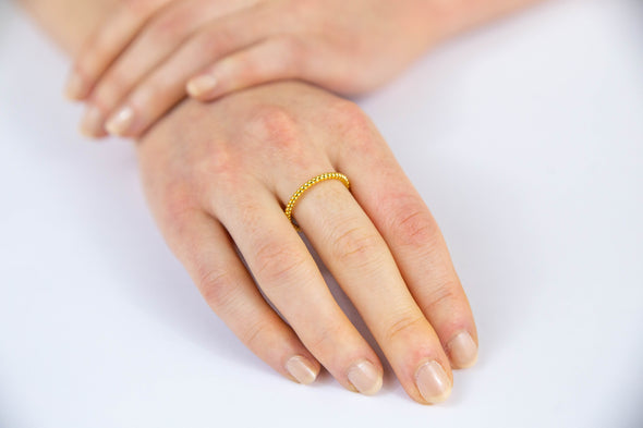 Gold-Plated Brass Twist Band Ring - 2 Colors