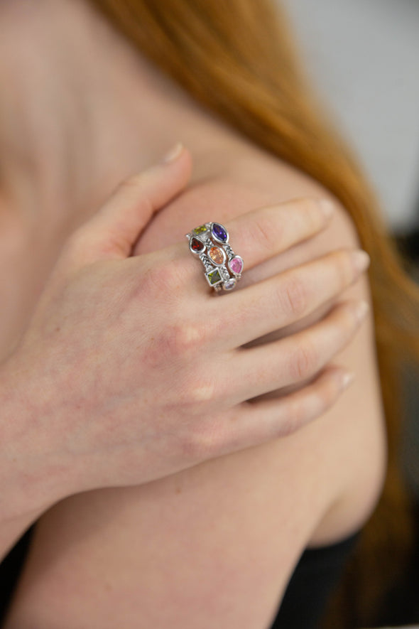 Rainbow Baguette Ring