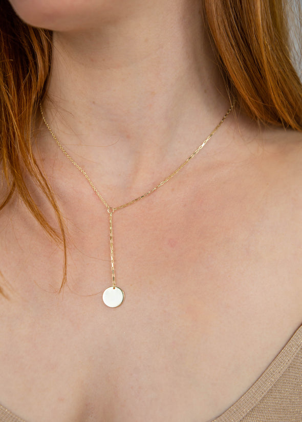 Polished Gold Over Silver Y-Necklace - 2 Styles