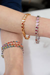 Channel Setting Multicolored Simulated Diamond Bracelet - 2 Colors