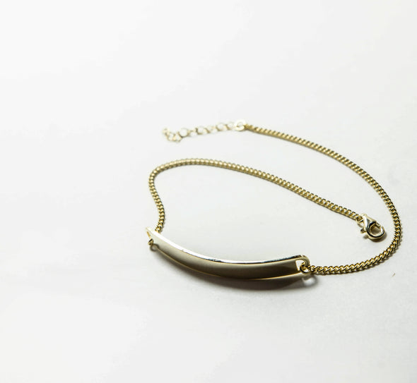 ID Plate Curb Chain Anklet