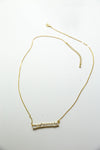 Ladies Simulated Baguette Diamonds Bar Necklace