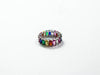 Square Cut Multi-colored Tourmaline Eternity Rings