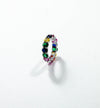 Oval Cut Multi-Colored Tourmaline Eternity Ring