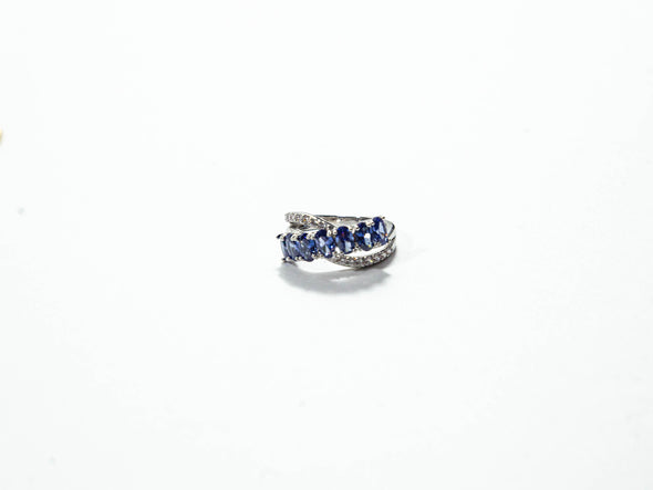 Tanzanite and Cubic Zirconia Ring