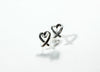 Silver Heart Stud Earrings