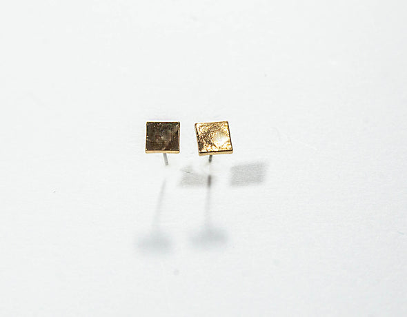 Square Stud Earrings - 3 Finishes