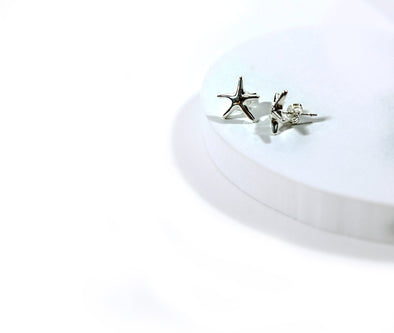 Silver Starfish Stud Earrings