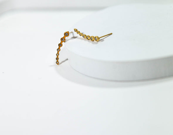 Delicate Ear Climbers with Simulated Diamonds