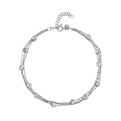 Sparkling Bezel Anklet - 2 Colors