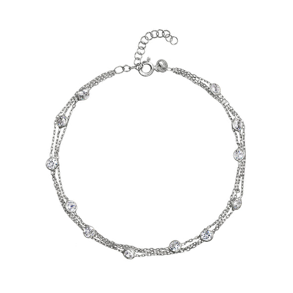 Sparkling Bezel Anklet - 2 Colors