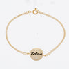 Double Chain "Believe" Circle Station Bracelet