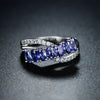 Tanzanite and Cubic Zirconia Ring