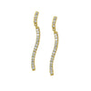 Crystal Long Curved Stick Earrings